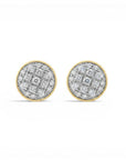 Aros Sophia Schneider Joyas de oro 10K con diseño circular tipo punto de luz y pavé de diamantes de 0,05 ct