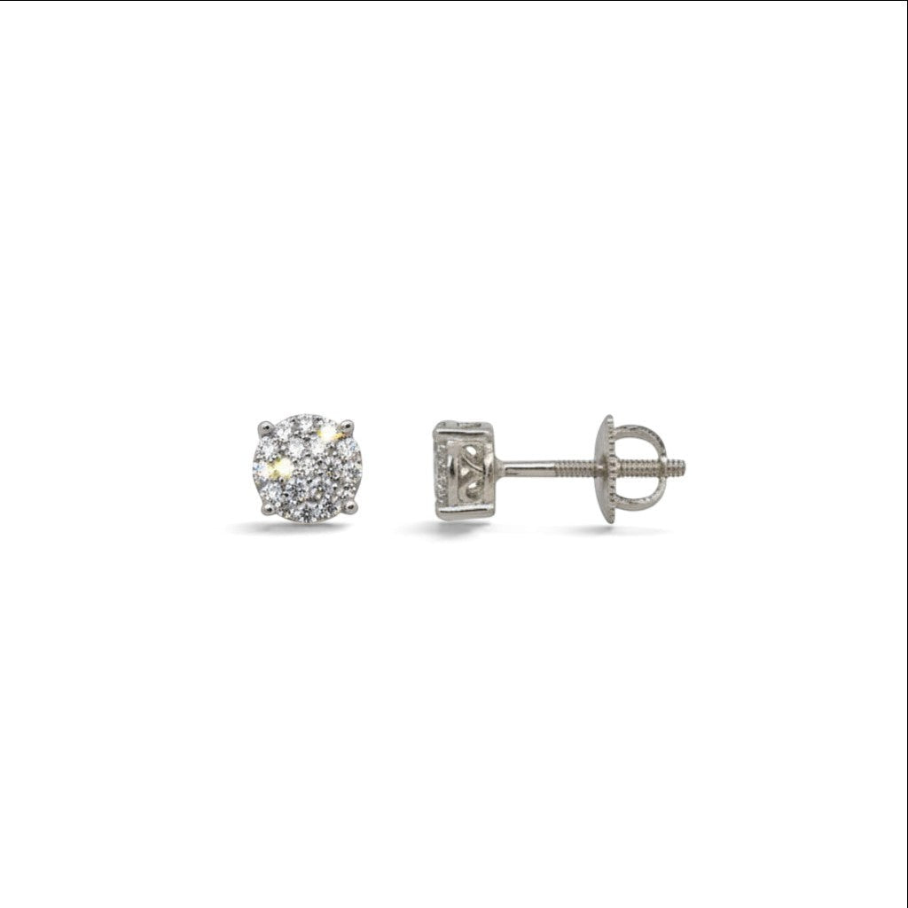 Aros stud Sophia Schneider Joyas de plata 925 con diamantes corte brillante en engaste pavé de 0,25 ct