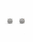Aros stud Sophia Schneider Joyas de plata 925 con diamantes en pavé de 0,25 ct en diseño circular brillante