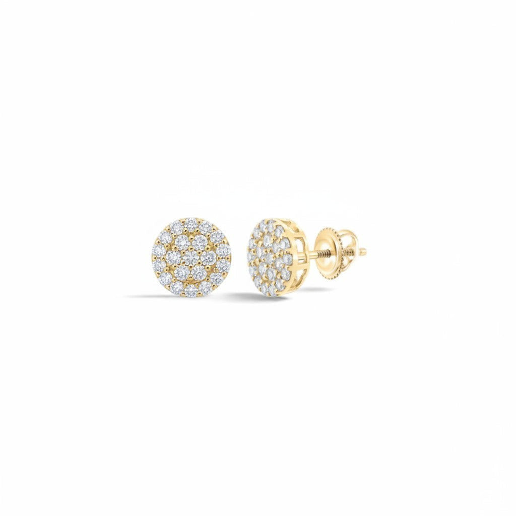 Aros stud Sophia Schneider Joyas de oro blanco 10K con diamantes corte brillante en pavé de 0,25 ct