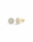Aros stud Sophia Schneider Joyas de oro blanco 10K con diamantes corte brillante en pavé de 0,25 ct