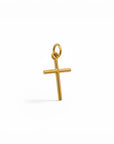 Colgante de cruz minimalista en oro de 18K de Sophia Schneider Joyas, diseño fino y elegante de 11x16 mm.