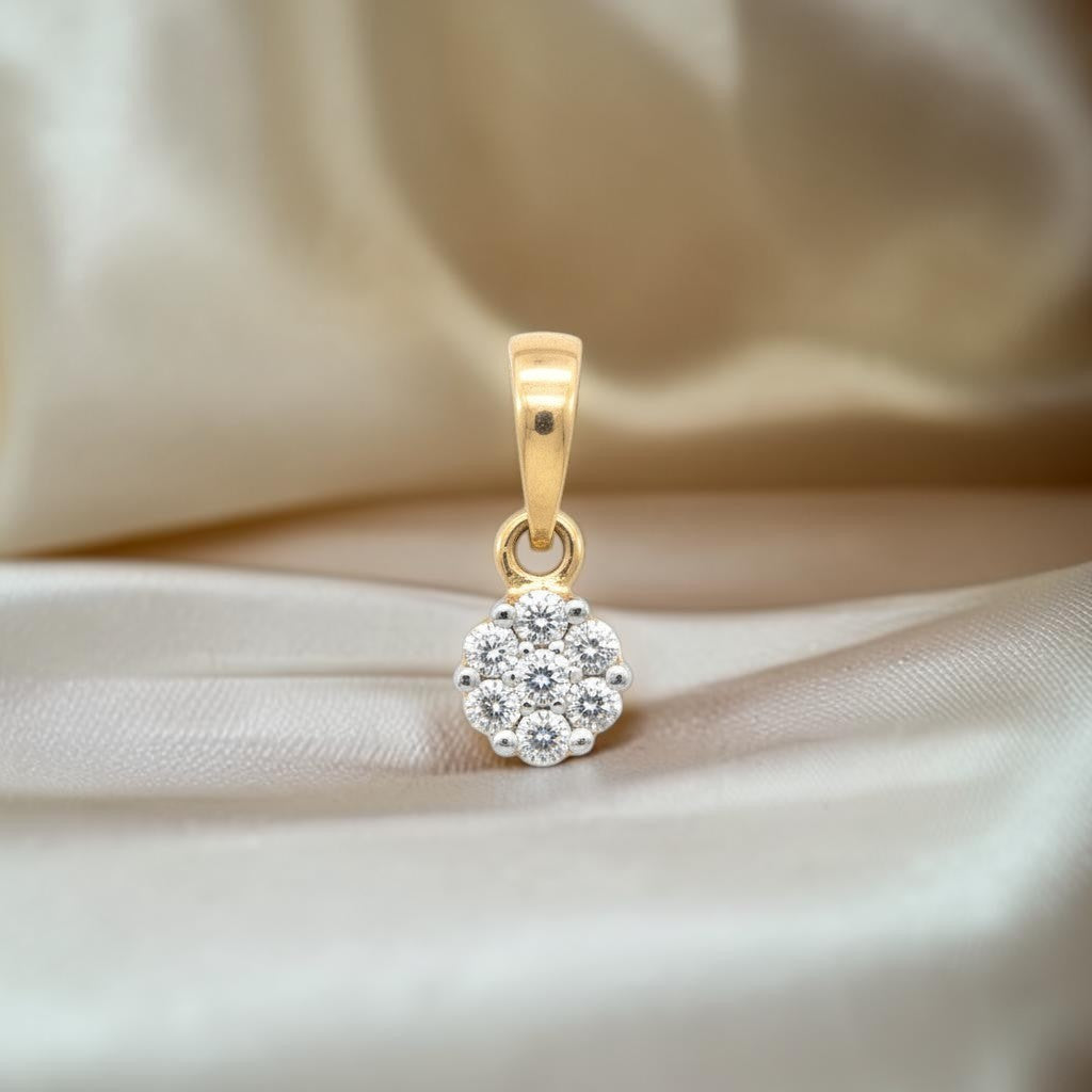 Colgante Sophia Schneider Joyas de oro blanco 10K con diamantes corte brillante de 0,10 ct en diseño de punto de luz