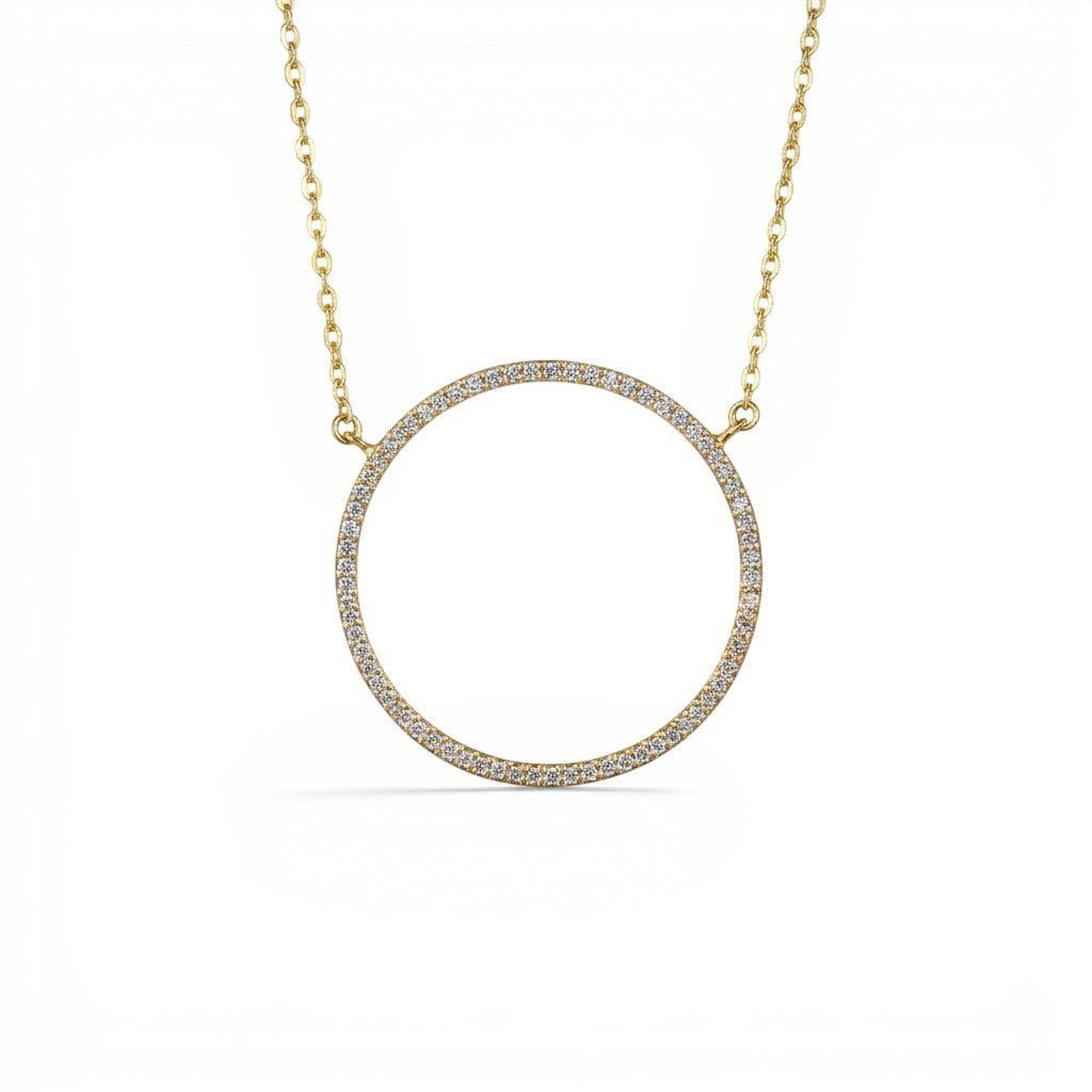 Collar Sophia Schneider Joyas de círculo con diamantes engastados en oro amarillo de 18 quilates