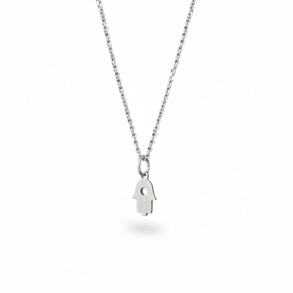 Collar Sophia Schneider Joyas de oro 14K con colgante Hamsa eslabones