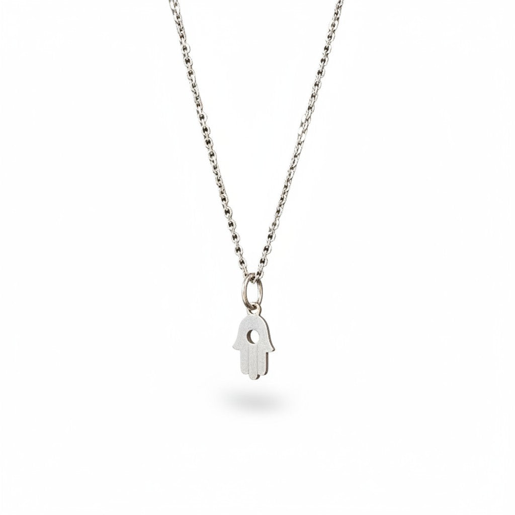 Collar Sophia Schneider Joyas de oro 14K con colgante Hamsa eslabonado