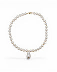 Collar Sophia Schneider Joyas de perlas naturales de 9 mm con colgante de perla barroca de 2 cm y cierre dorado