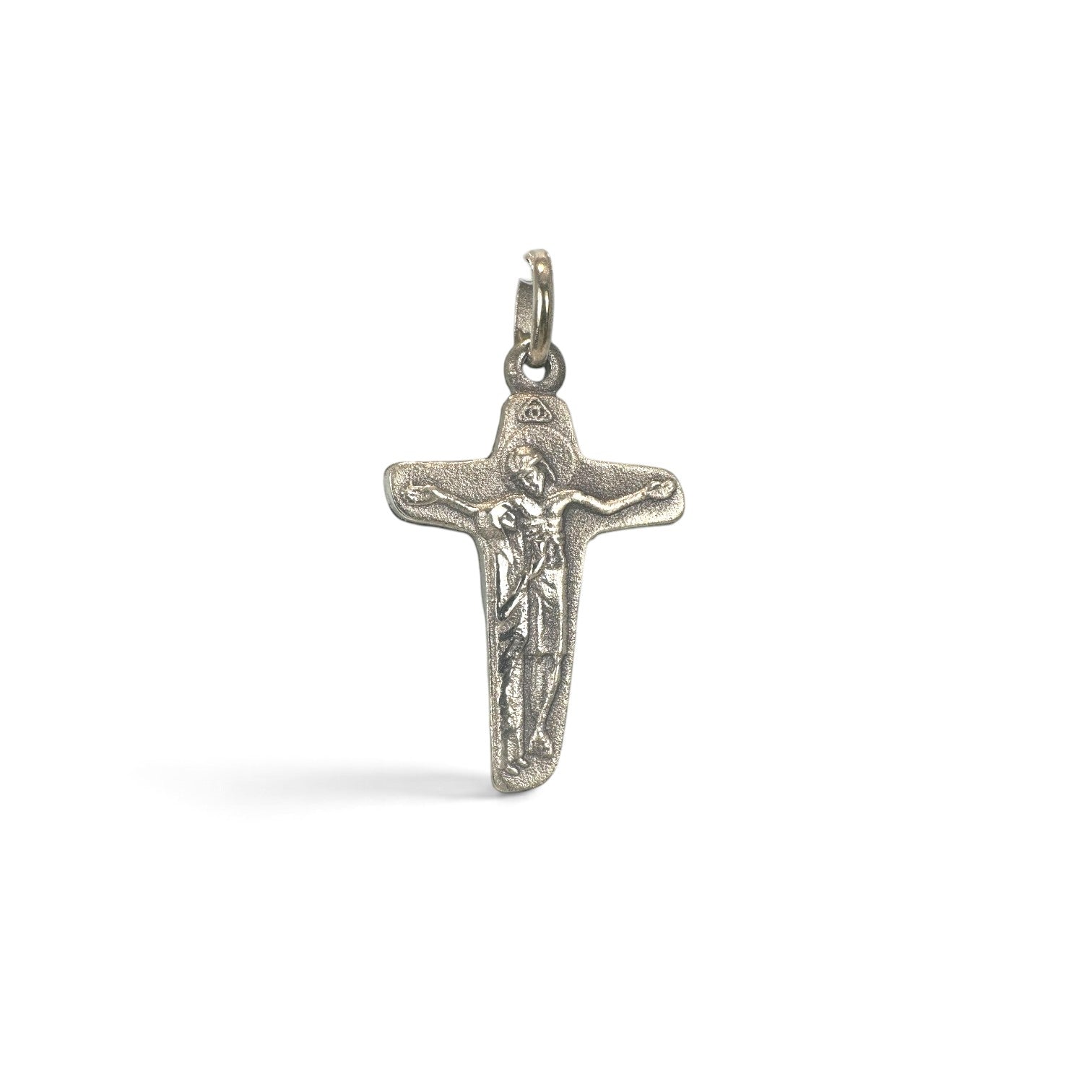 Colgante Sophia Schneider Joyas de cruz en plata 925 con figura de Jesús en relieve, personalizable