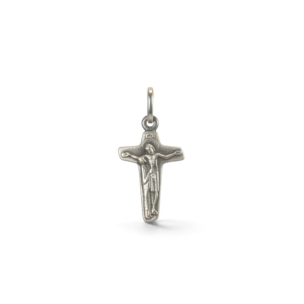 Cruz de plata 925 Sophia Schneider Joyas con figura de Jesús en relieve, diseño personalizable de 16 x 21 mm