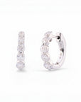 Sophia Schneider Joyas silver hoop earrings with five graduated lab diamonds, 1 ctw, 15mm