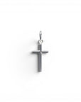 Dije de cruz minimalista en plata 925 de Sophia Schneider Joyas, diseño pequeño y elegante de 7x14 mm.
