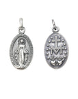 Medalla ovalada Sophia Schneider Joyas de plata 925 con la Virgen de los Rayos y el Sagrado Corazón, 12x18 mm