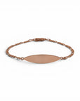 Pulsera estilo Cartier de oro rosado 18K de Sophia Schneider Joyas con placa personalizable y cadena retorcida.