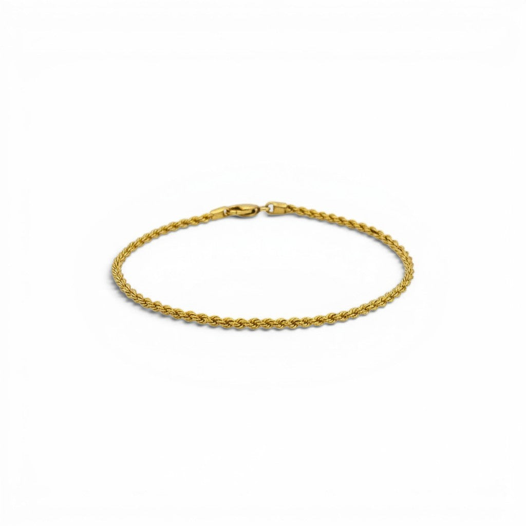 Pulsera Sophia Schneider de oro amarillo 14K, 18,5 cm, estilo tourbillón.