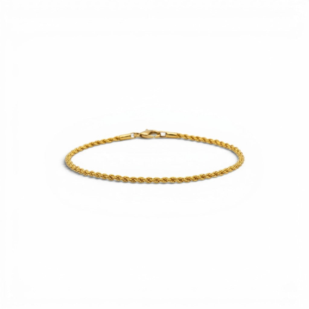 Pulsera Sophia Schneider de oro amarillo 14K de 18,5 cm con cadena tipo tourbillón.