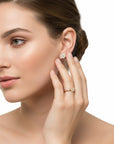 Sophia Schneider Joyas 10K gold stud earrings with 0.25 ct diamonds in a floral cluster design, 8x8mm.