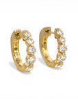 Sophia Schneider Joyas 10K yellow gold hoop earrings with 1 ctw lab-created diamonds, 15mm diameter.
