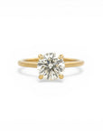 Sophia Schneider Joyas 10K yellow gold solitaire ring with a 2 Ct lab-created diamond.
