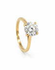 Sophia Schneider Joyas 10K yellow gold solitaire ring with a 2 Ct lab-created diamond.