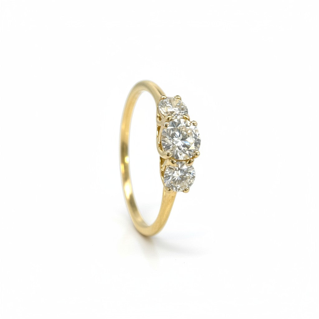Sophia Schneider Joyas 10K yellow gold ring with three lab-created diamonds totaling 1 Ct.