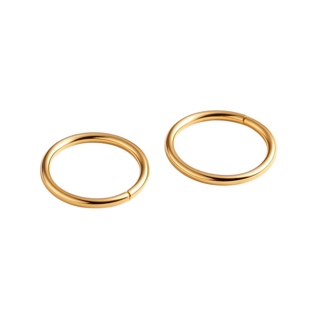 Sophia Schneider Joyas thin 14K gold circular hoop earrings, 1.8 cm, with invisible hinge closure.