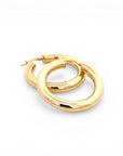Sophia Schneider Joyas 14K yellow gold tubular hoop earrings, 5mm thick, 3.4cm diameter.