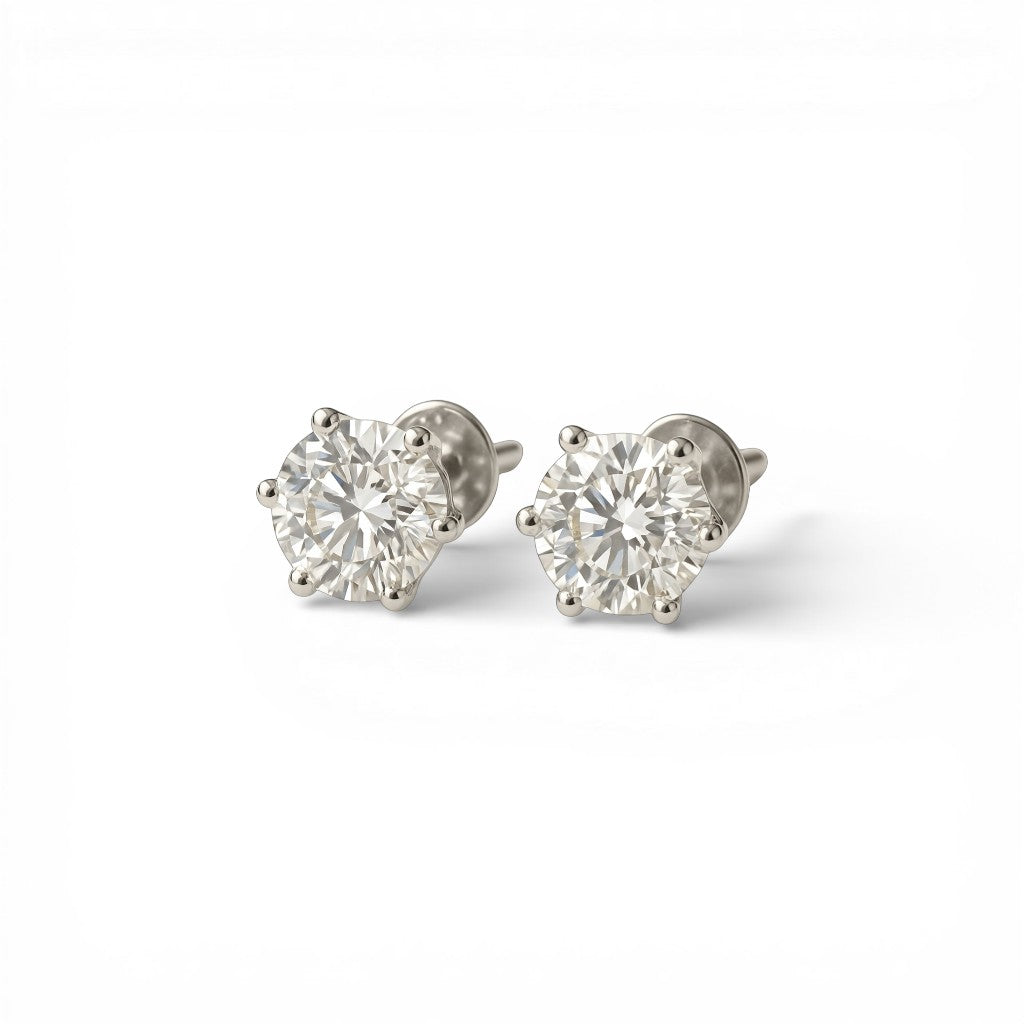 Sophia Schneider Joyas 18K gold lab-grown diamond stud earrings, 1.15 ct, E-VVS2 clarity.