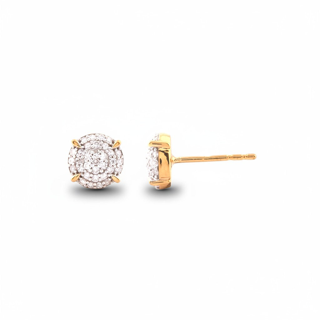 Sophia Schneider Joyas 18K gold plated sterling silver stud earrings with 0.33 ctw lab diamonds.