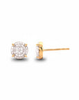 Sophia Schneider Joyas 18K gold plated sterling silver stud earrings with 0.33 ctw lab diamonds.