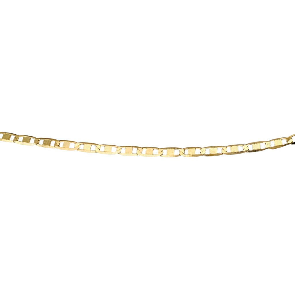 Sophia Schneider Joyas 18K yellow gold flat figaro link chain necklace, 45 cm length.