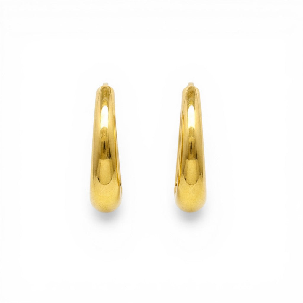 Sophia Schneider Joyas 18K gold hoop earrings, 16mm, smooth volume, rounded lines, classic design for daily wear.