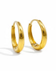 Sophia Schneider Joyas 18K gold hoop earrings, 16mm, smooth volume, rounded lines, classic design for daily wear.
