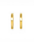 Sophia Schneider Joyas 18K gold irregular profile hoop earrings, 16mm geometric design.