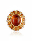 Sophia Schneider Joyas oval amber ring with citrine and zircon accents, 6.47 ct