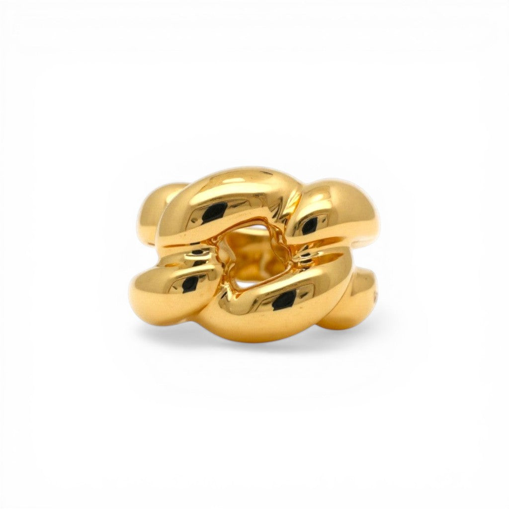 Sophia Schneider Joyas chunky gold-plated sterling silver braided ring, size 11.