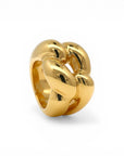 Sophia Schneider Joyas chunky gold-plated silver ring with a braided design. Size 11.
