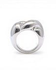 Sophia Schneider Joyas chunky silver ring with braided design, rhodium plated.