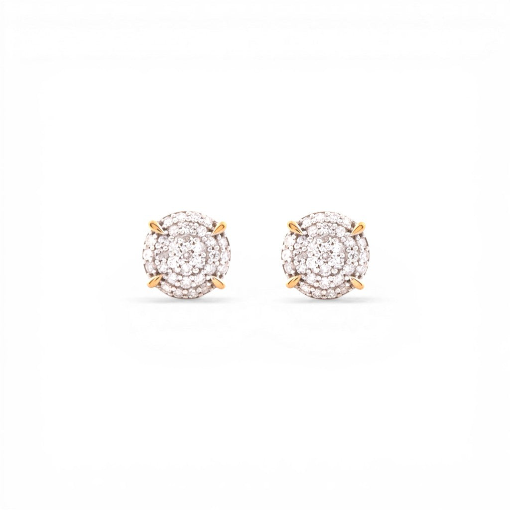 Sophia Schneider Joyas 18K gold plated sterling silver stud earrings with 0.33 ctw lab diamonds.