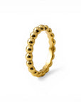 Sophia Schneider Joyas gold-plated silver ring with a beaded design, size 11.
