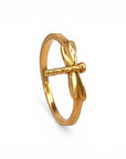 Sophia Schneider Joyas gold-plated silver ring with a dragonfly design, size 11.