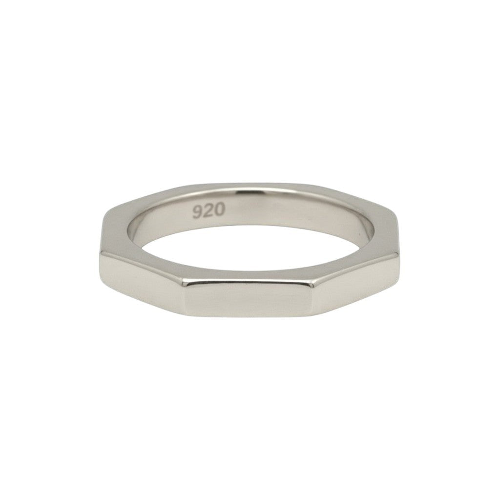 Sophia Schneider Joyas gold plated sterling silver hexagonal ring, size 11.