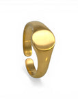 Sophia Schneider Joyas small oval signet ring in gold-plated silver, adjustable.