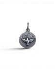 Sophia Schneider Joyas round 12mm Holy Spirit medal in sterling silver with dove emblem.