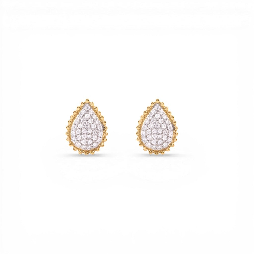 Sophia Schneider Joyas pear-shaped stud earrings with lab diamonds in sterling silver 925, 0.25 ctw.