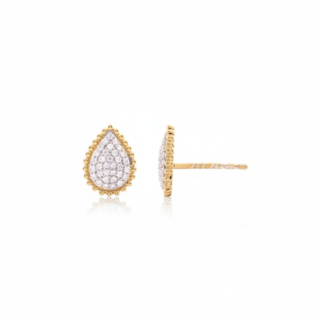 Sophia Schneider Joyas pear-shaped stud earrings with lab diamonds in sterling silver, 0.25 ctw.