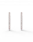 Sophia Schneider Joyas rectangular sterling silver hoop earrings with lab diamonds 0.15 ctw