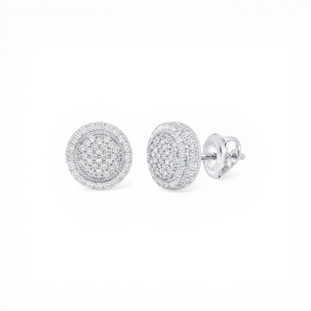 Sophia Schneider Joyas round pave diamond stud earrings, 0.17 ct, sterling silver 925.