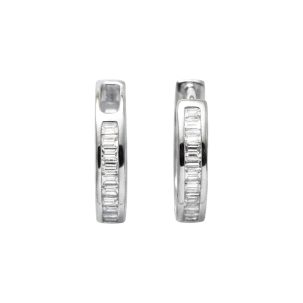 Sophia Schneider Joyas silver hoop earrings with channel-set baguette diamonds
