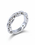 Sophia Schneider Joyas silver-tone chain link ring with rhodium plating, size 13.