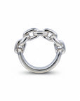 Sophia Schneider Joyas silver-tone chain link ring with rhodium plating. Size 13.